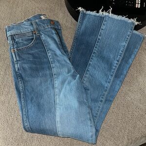 Wrangler Two-Tone Crop Flare Jeans